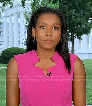 Rachel's pink sleeveless dress on Good Morning America