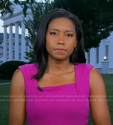 Rachel's purple square neck dress on Good Morning America