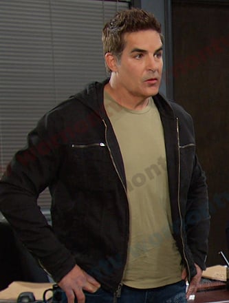 Rafe’s black hooded zip jacket on Days of our Lives