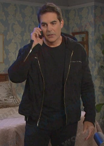 Rafe’s black hooded zip jacket on Days of our Lives