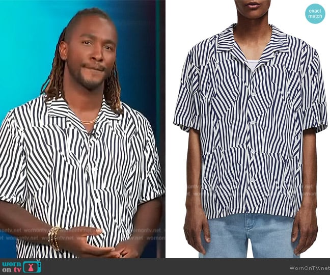 WornOnTV: Scott’s abstract stripe shirt on Access Hollywood | Scott ...