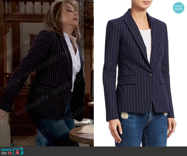 Rag and Bone Lexington Pinstripe Blazer worn by Alexis Davis (Nancy Lee Grahn) on General Hospital