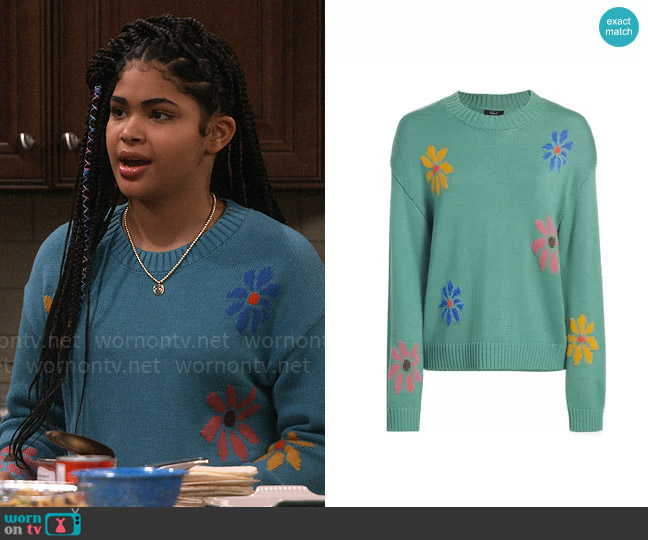 Rails Zoey Sweater in Multi Flowers worn by Millicent (Jaidyn Triplett) on iCarly