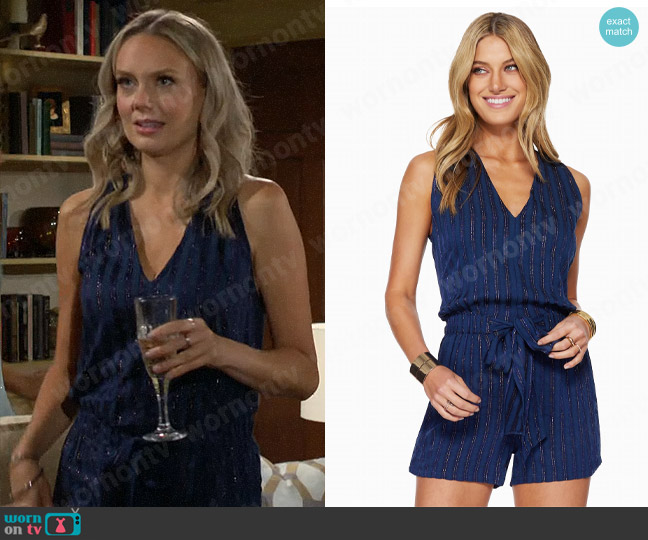 Ramy Brook Hallie Romper worn by Abby Newman (Melissa Ordway) on The Young and the Restless