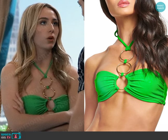 Ramy Brook Pearl Ring Hardware Bikini Top worn by Josslyn Jacks (Eden McCoy) on General Hospital