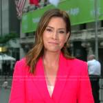 Rebecca’s hot pink tweed blazer on Good Morning America