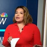 Gilma Avalos’s red polo dress on NBC News Daily