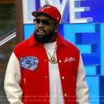 Big Boi’s red varsity jacket on Live with Kelly and Mark