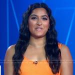 Reena’s orange tie front dress on Good Morning America