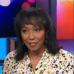 Rehema Ellis’s floral print shirt on NBC News Daily