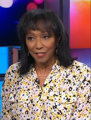 Rehema Ellis’s floral print shirt on NBC News Daily