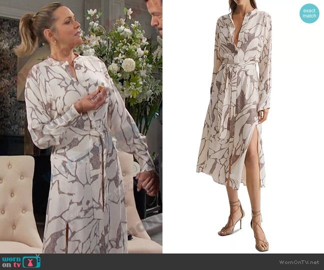 Reiss Darcy Printed Midi Dress worn by Nicole Walker (Arianne Zucker) on Days of our Lives