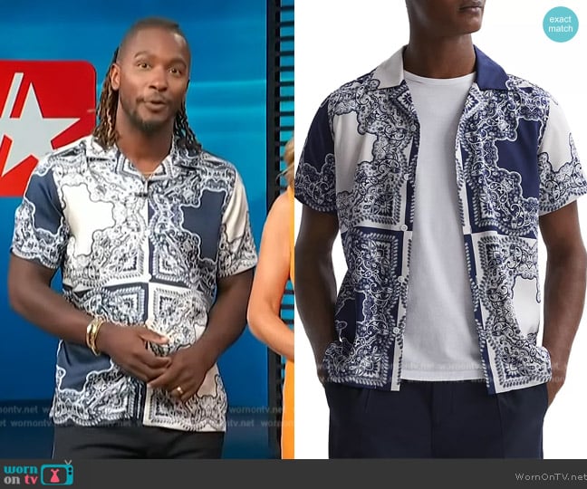 WornOnTV: Scott’s blue bandana print shirt on Access Hollywood | Scott ...