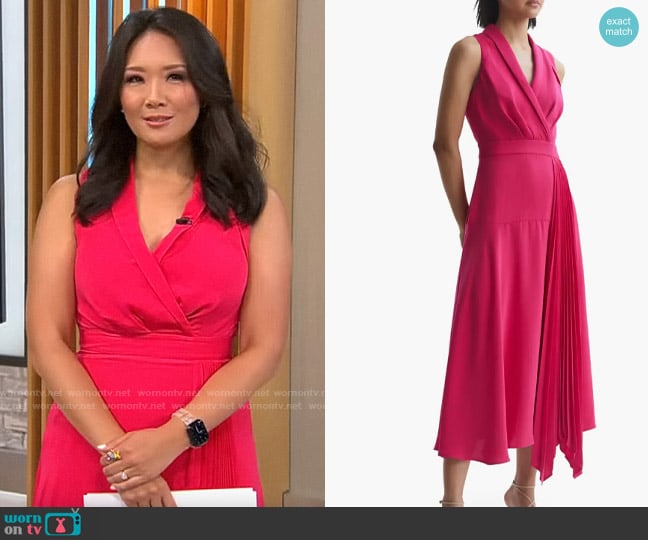 Reiss Claire Dress worn by Nancy Chen on CBS Mornings