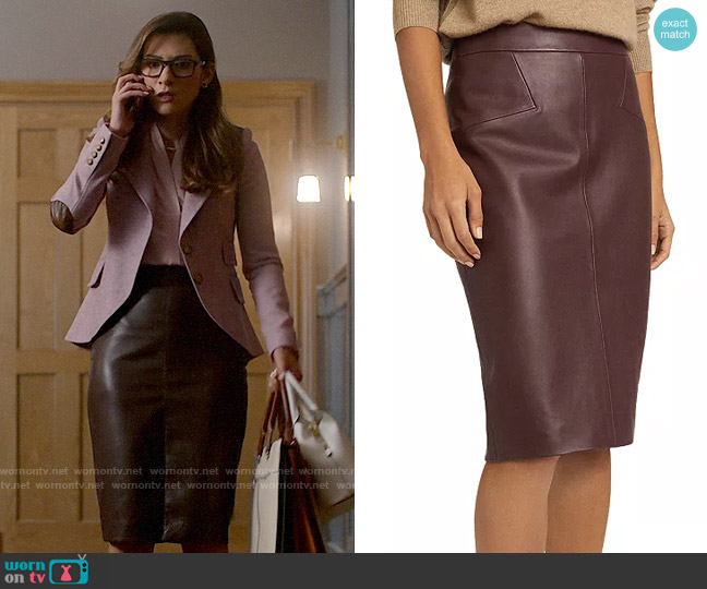 Reiss Reagan Leather Pencil Skirt worn by Susan (Inga Schlingmann) on So Help Me Todd