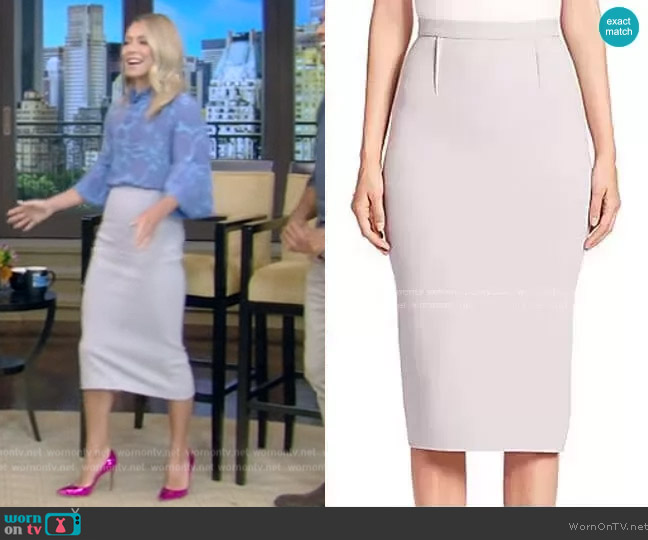 Roland Mouret Arreton Pencil Skirt worn by Kelly Ripa on Live with Kelly and Mark