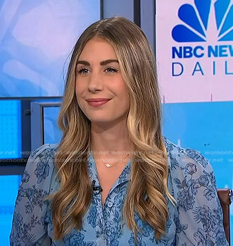 Sam Previte's blue floral shirtdress on NBC News Daily