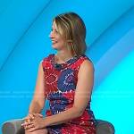 Samantha Brown’s red floral sleeveless dress on Today