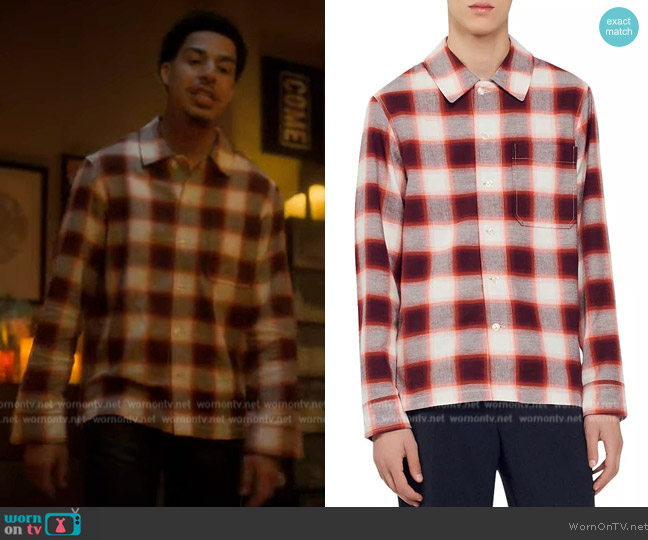 Sandro Grunge Cotton Long Sleeve Check Shirt worn by Andre Johnson, Jr. (Marcus Scribner) on Grown-ish