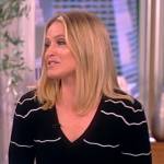 Sara’s black contrast stripe dress on The View