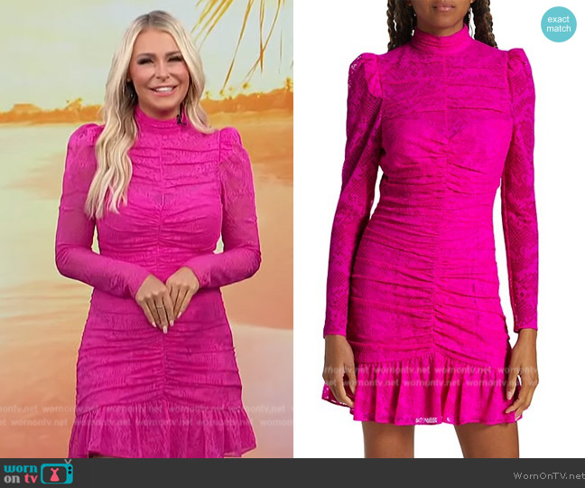 WornOnTV: Sadie Murray’s pink ruched mini dress on Access Hollywood ...