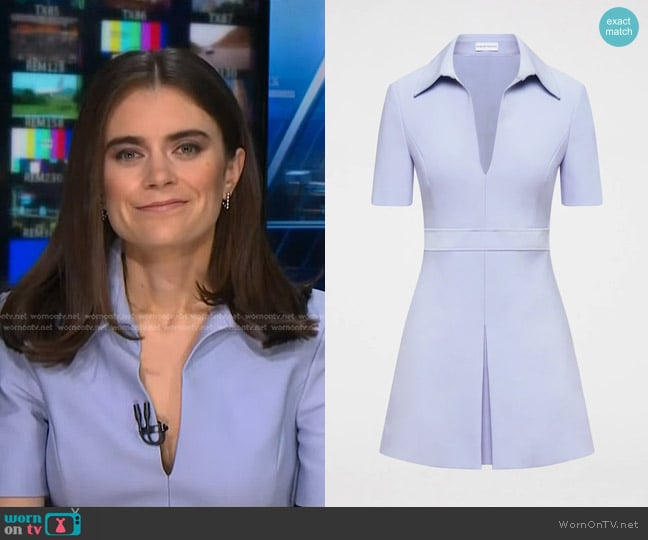 WornOnTV: Pippa Stevens’s blue v-neck collared dress on NBC News Daily