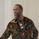 Scotley’s black printed jacket on The Real Housewives of Atlanta