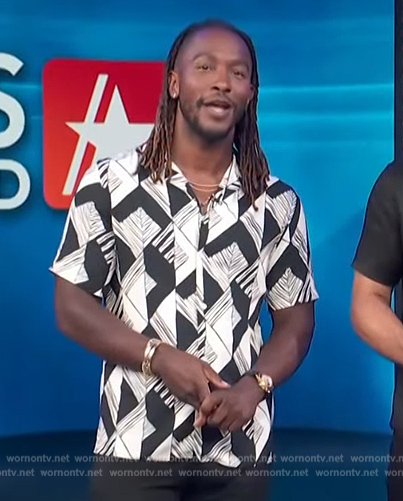 Scott’s abstract print shirt on Access Hollywood