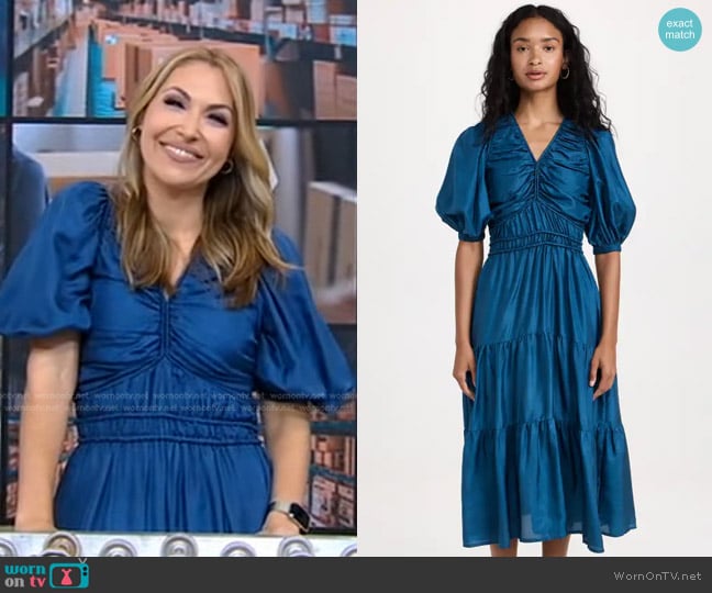 WornOnTV: Lori’s blue puff sleeve dress on Good Morning America | Lori