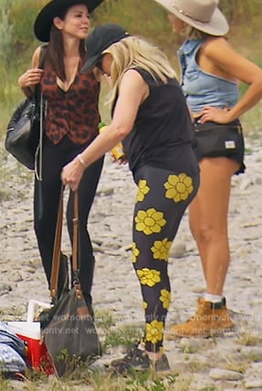 Shannon's black floral print leggings on The Real Housewives of Orange County