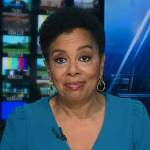 Sharon Epperson’s teal puff sleeve dress on NBC News Daily