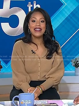 Sheinelle’s brown cardigan on Today