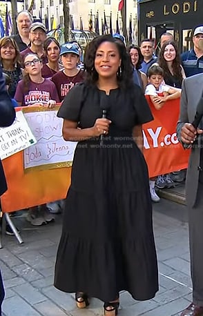 Sheinelle’s black smocked maxi dress on Today