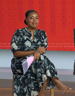 WornOnTV: Sheinelle’s black abstract print dress on Today | Sheinelle ...