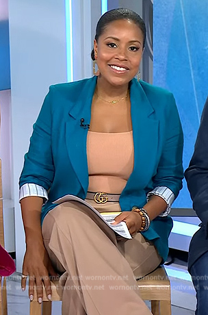 Sheinelle's beige pants and belt on Today Show