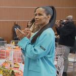 Sheree’s turquoise overzied blazer and bag on The Real Housewives of Atlanta