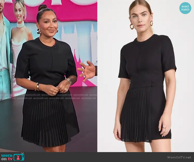 Simkhai Tyra Wrap Mini Dress worn by Adrienne Houghton on E! News