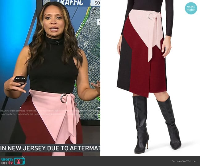 Slate & Willow Dawn Wrap Skirt worn by Adelle Caballero on Today