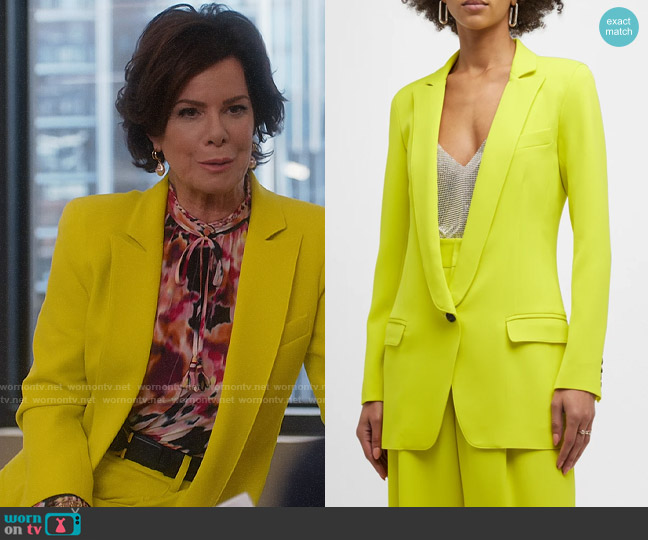 WornOnTV: Margaret’s neon yellow suit and printed blouse on So Help Me ...