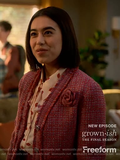 Sophia’s red tweed jacket on Grown-ish