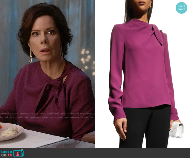 WornOnTV: Margaret’s purple tie neck blouse on So Help Me Todd | Marcia ...