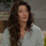 Steffy’s sage green polo sweatshirt on The Bold and the Beautiful