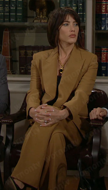 Steffy's camel brown blazer on The Bold and the Beautiful