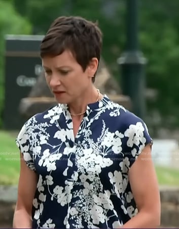 Stephanie’s navy floral top on NBC News Daily