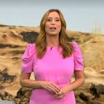 Stephanie Abrams’ pink puff sleeve dress on CBS Mornings