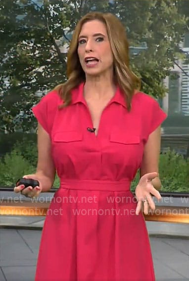 Stephanie Abrams's pink shirtdress on CBS Mornings