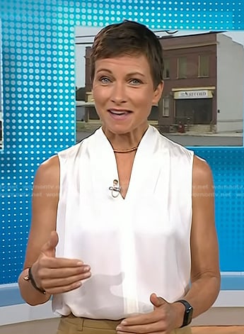 Stephanie’s white sleeveless top on Today