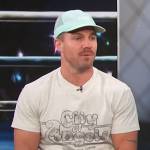 Stephen Amell’s City of Angels print tee on Access Hollywood