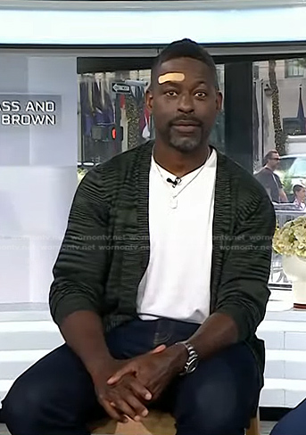 Sterling K. Brown's grey space dye cardigan on Today