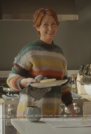 Miranda's striped sweater on And Just Like That